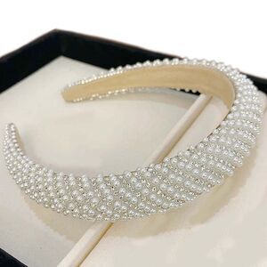 Faux Pearl and Rhinestone Headband Womens One Size Hair Accessory